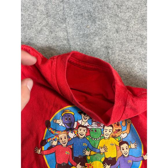 VINTAGE Y2K The Wiggles Shirt Toddler 4T Red Graphic Original Lineup TV Show - Picture 4 of 5